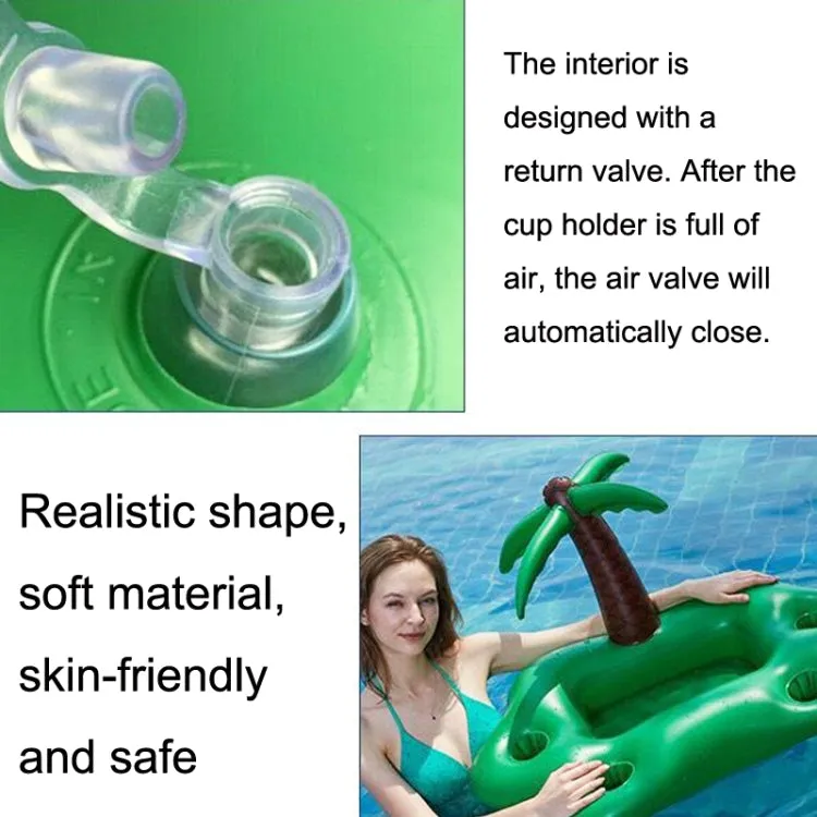 PVC Ice Bar Ice Tray Thickened Floating Bed Water Inflatable Floating Row(Coconut Tree)