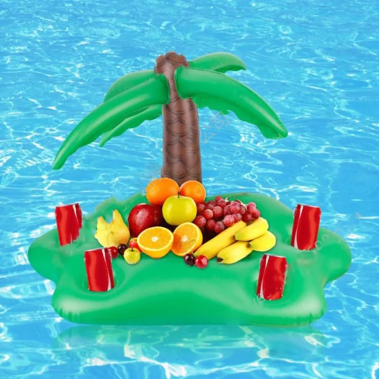 PVC Ice Bar Ice Tray Thickened Floating Bed Water Inflatable Floating Row(Coconut Tree)