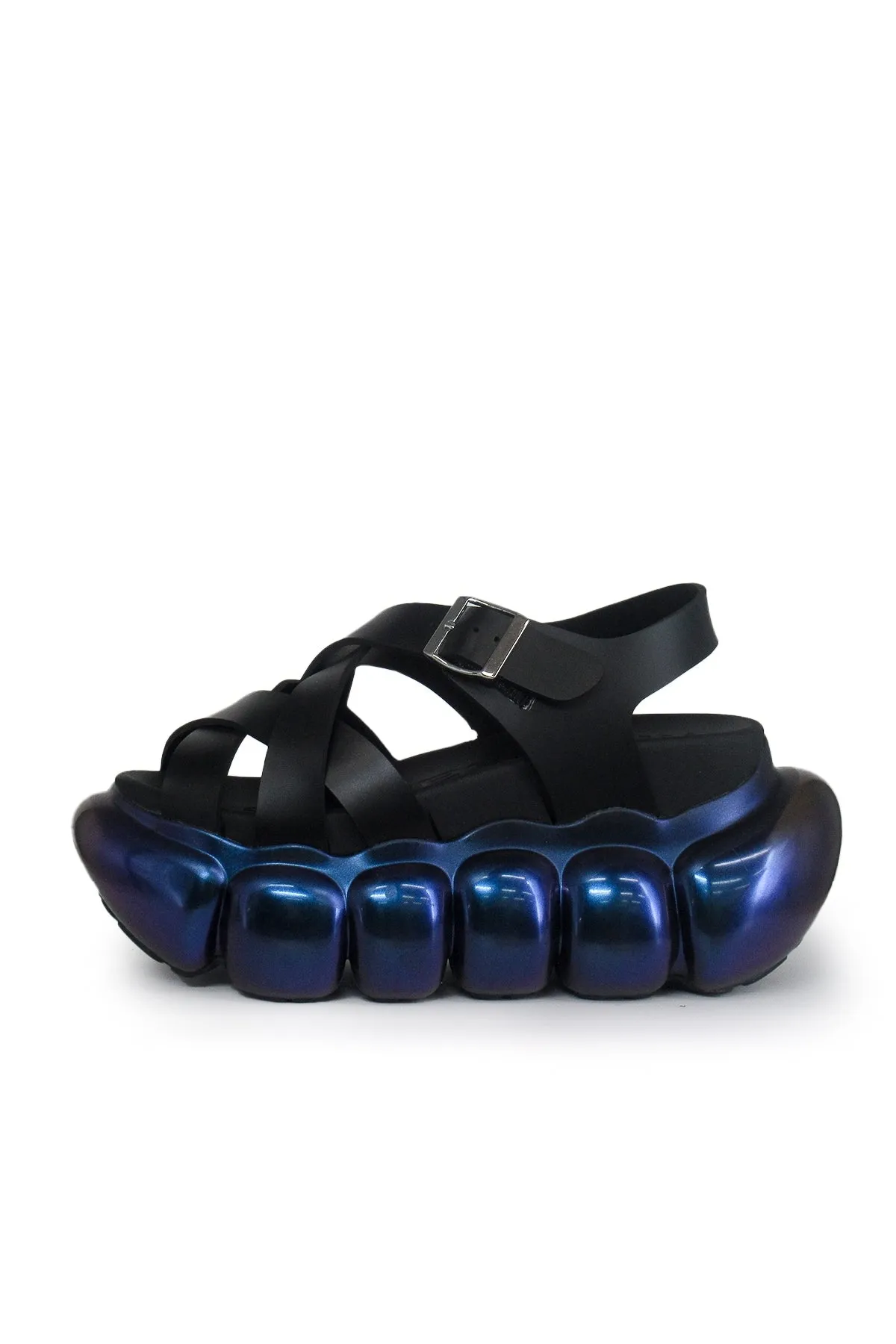 "Jewelry" Bubble Cross Sandal / Aurora Black