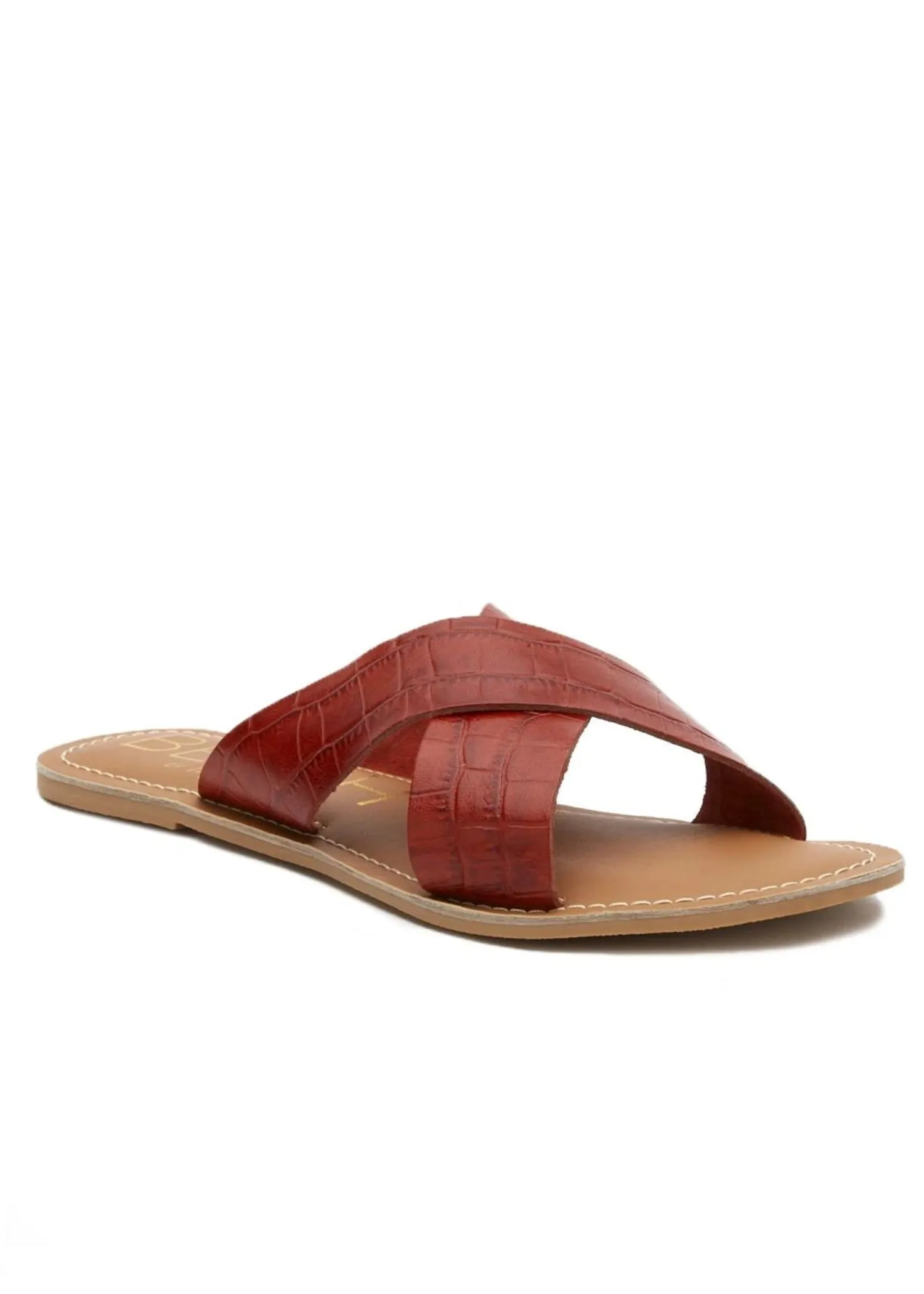 Red Croc Pebble Sandal with Criss Cross Stap by Matisse