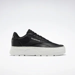 REEBOK WOMENS CLUB C DOUBLE GEO - CORE BLACK/FEATHER WHITE/PURE GREY