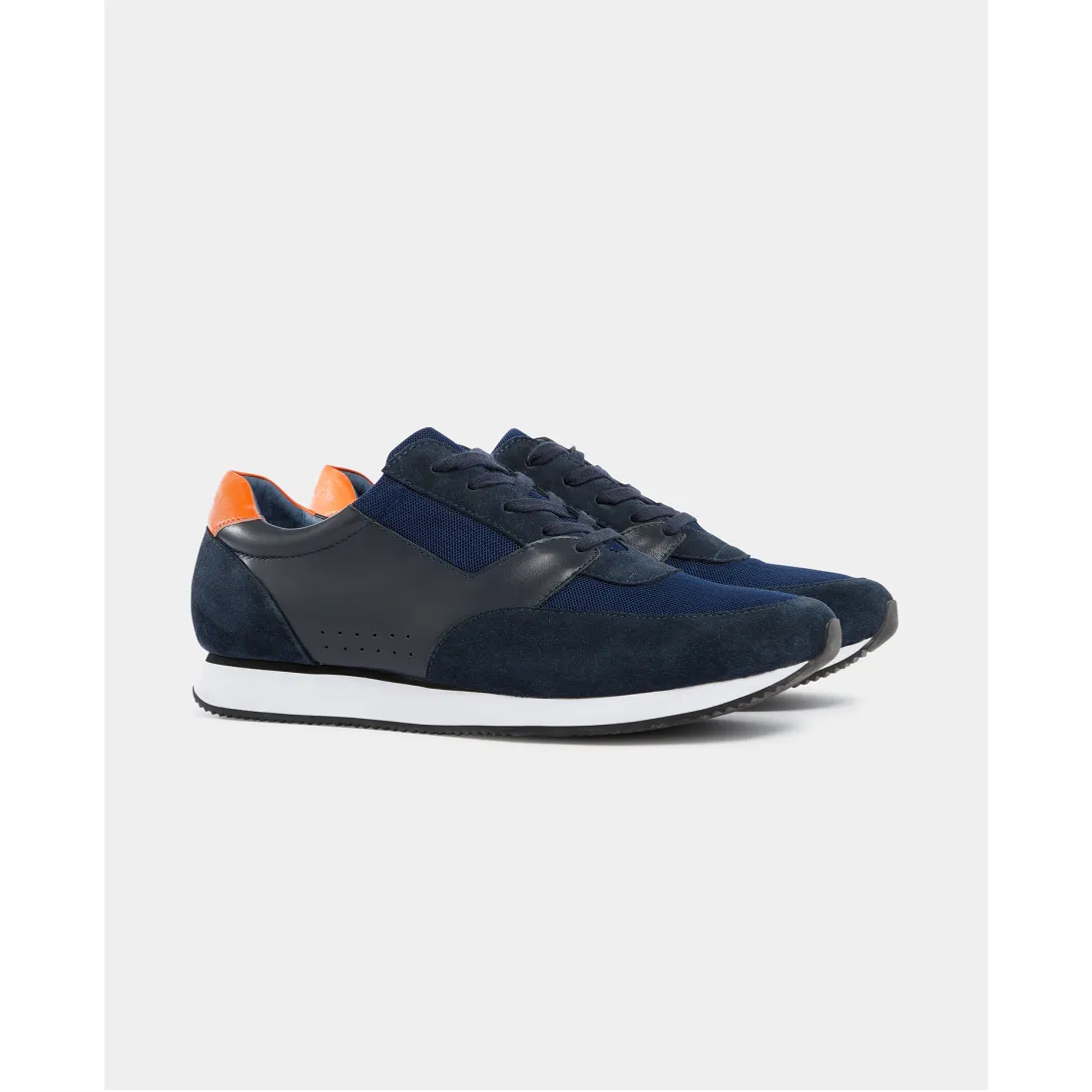 Remus Uomo BRUNO Navy Leather and Suede Men's Trainers