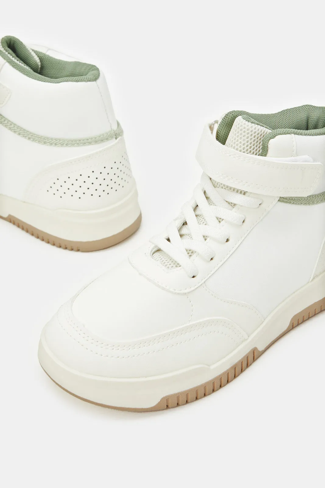 Senior Girls White High Top Sneakers