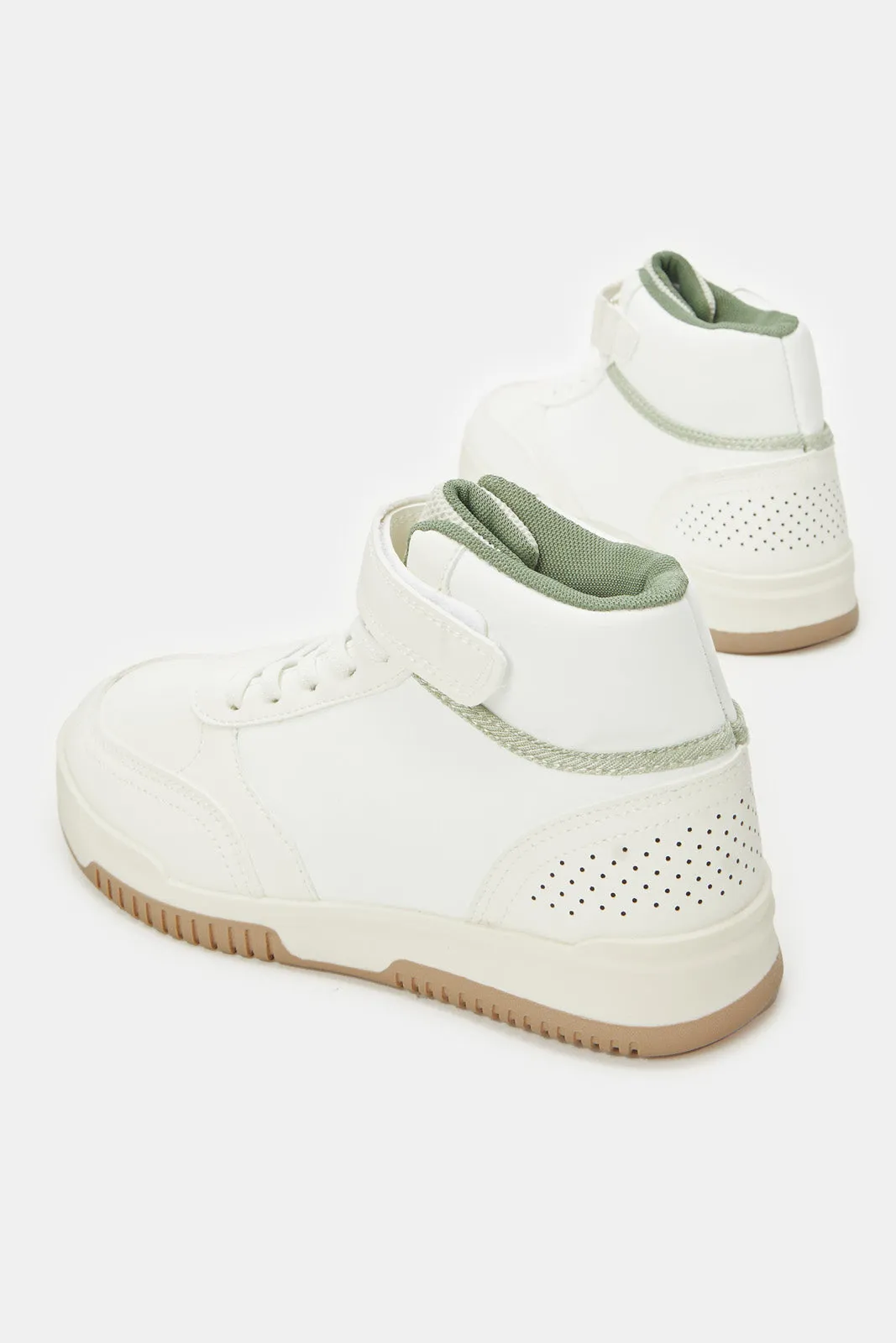 Senior Girls White High Top Sneakers