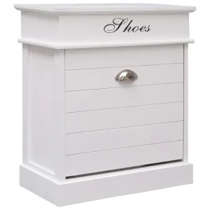 Shoe Cabinet White 50x28x58 cm Paulownia Wood