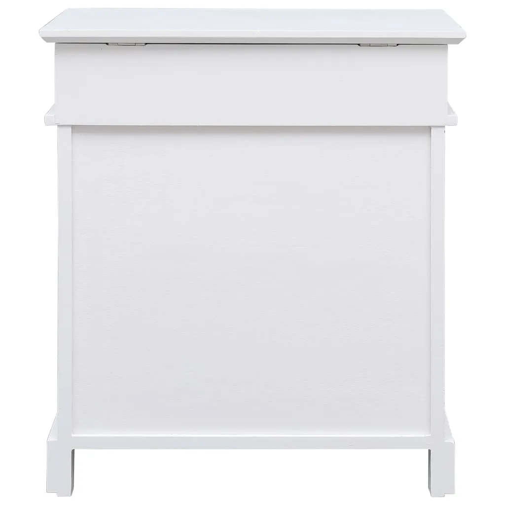 Shoe Cabinet White 50x28x58 cm Paulownia Wood