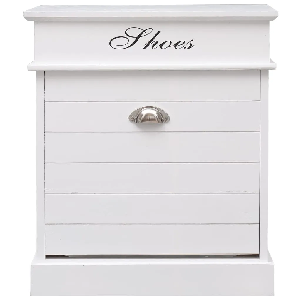 Shoe Cabinet White 50x28x58 cm Paulownia Wood