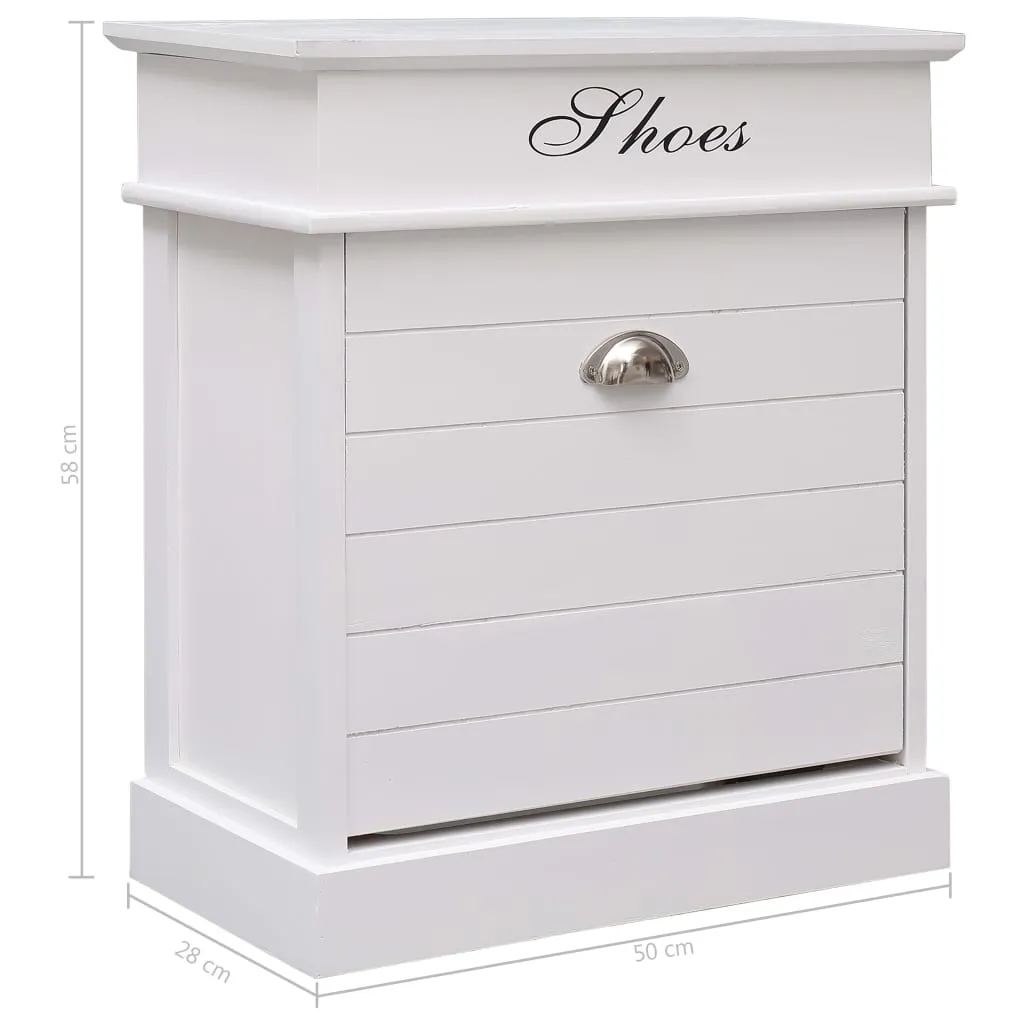 Shoe Cabinet White 50x28x58 cm Paulownia Wood