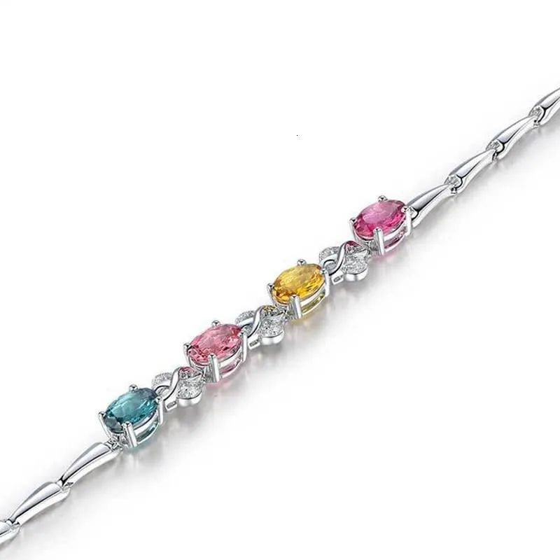 Silver 925 Jewelry Bracelet Trendy Luxury Gemstone