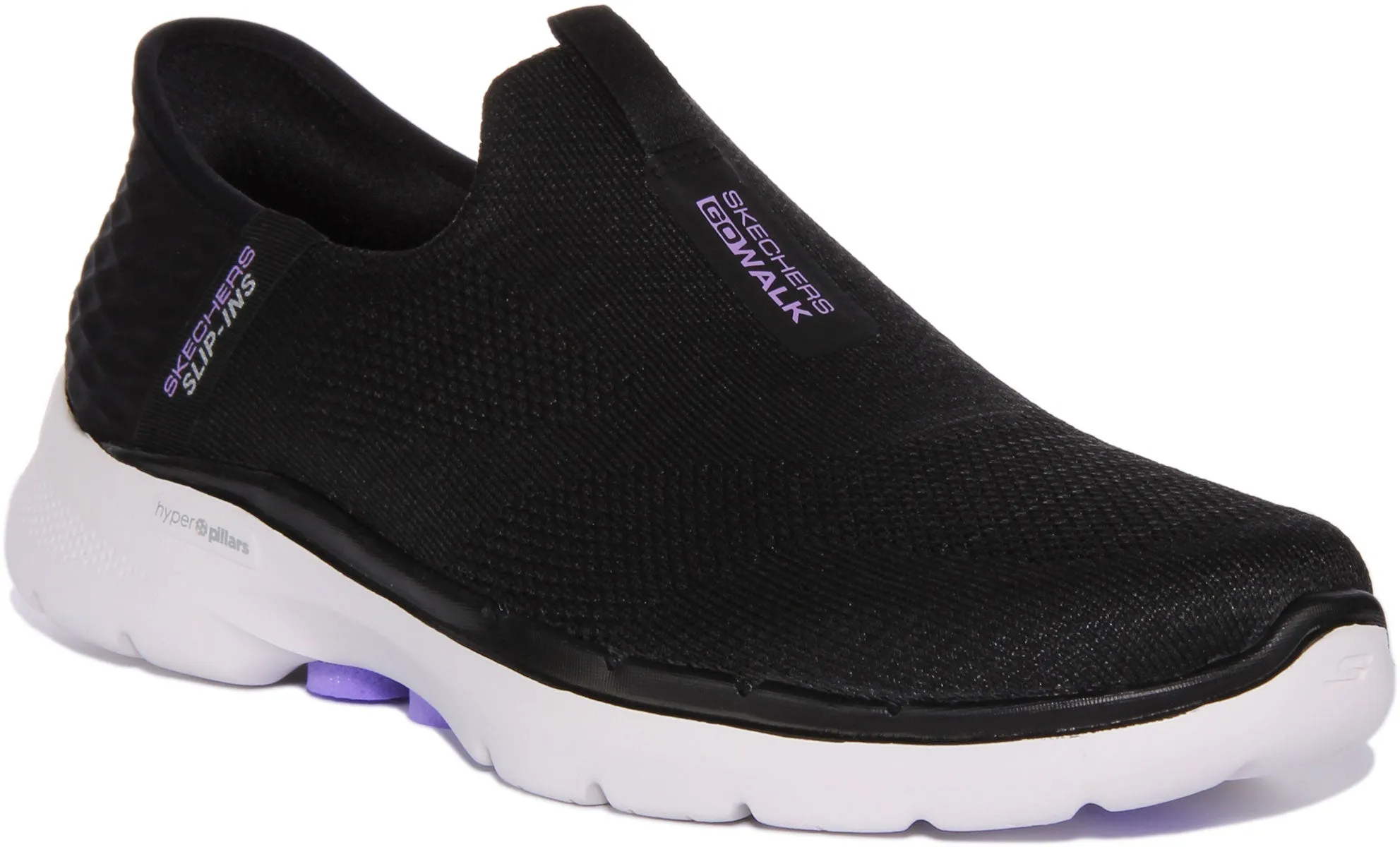 Skechers Go Walk 6 Slip Ins Black White For Women