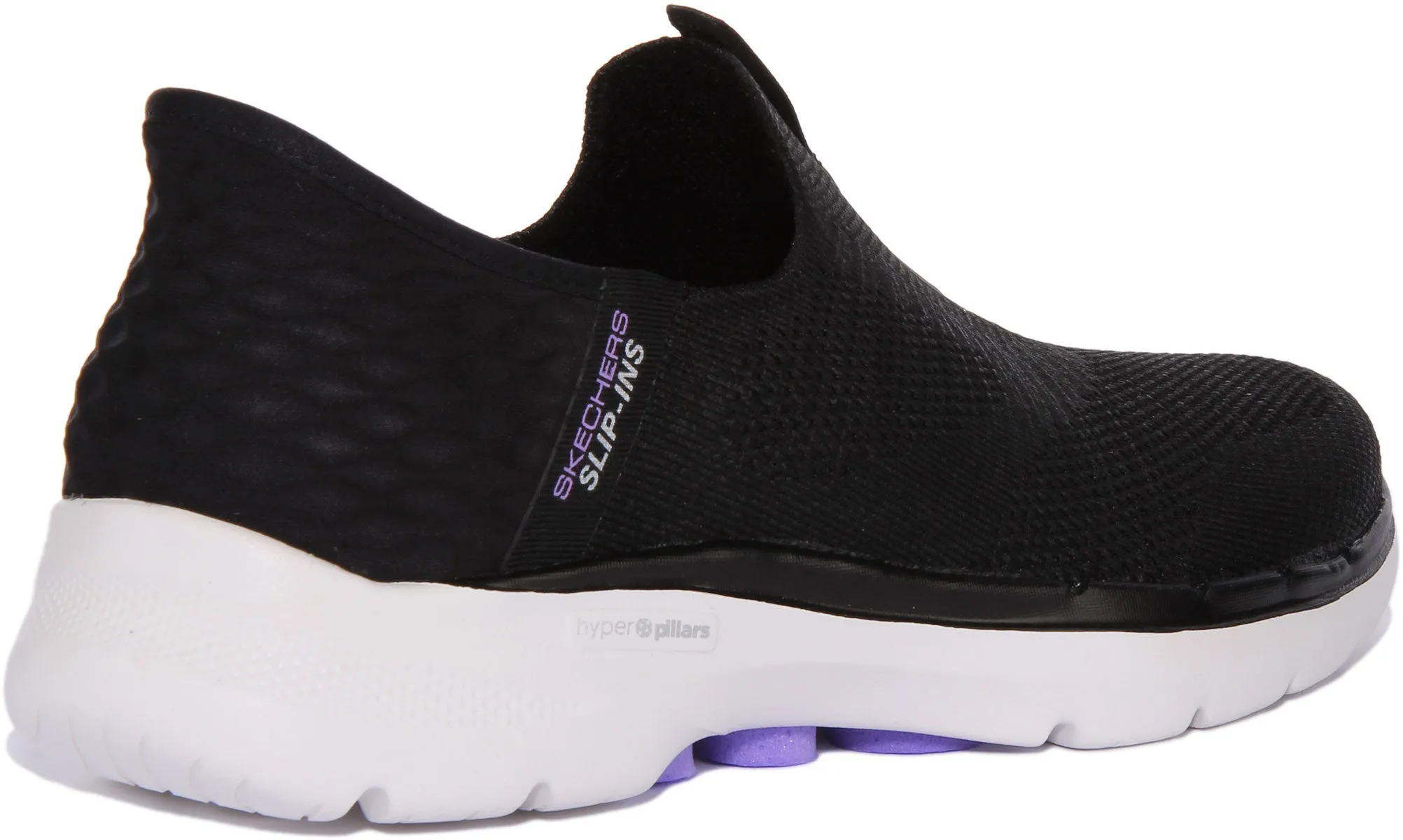 Skechers Go Walk 6 Slip Ins Black White For Women