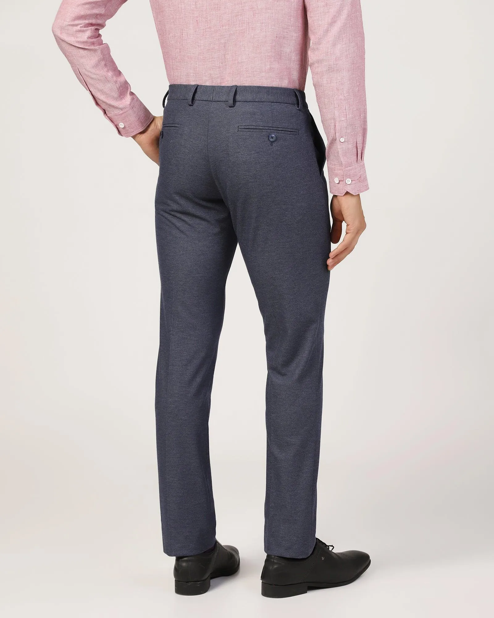 Slim Comfort B-95 Formal Navy Textured Trouser - Pulse