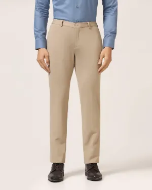 Slim Fit B-91 Formal Beige Textured Trouser - Ace