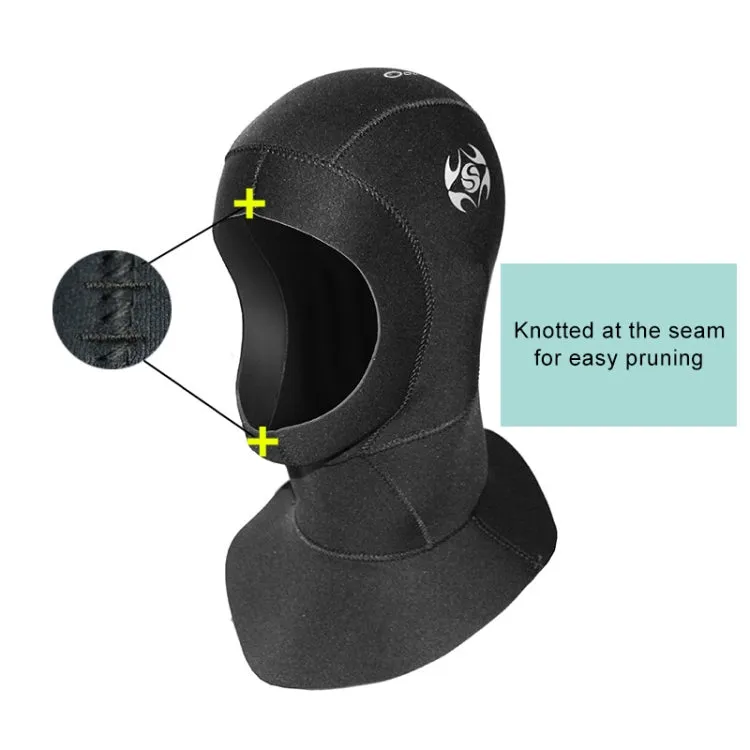 SLINX 1131 3mm Neoprene Waterproof Warm Ear Protection Diving Hood, Size: XL