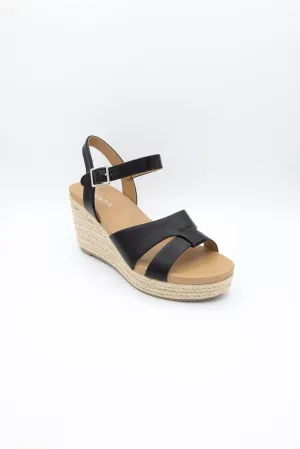 Soda Front Rope Wedges for Women in Black | FRONT-S BLACK