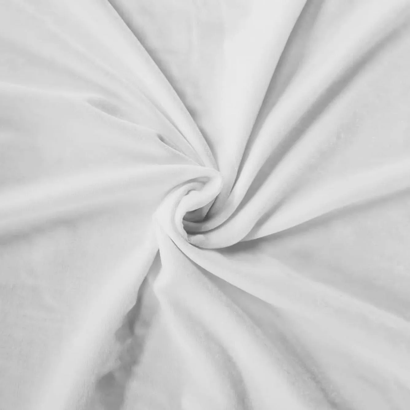 Solid White Colour Semi Velvet Fabric