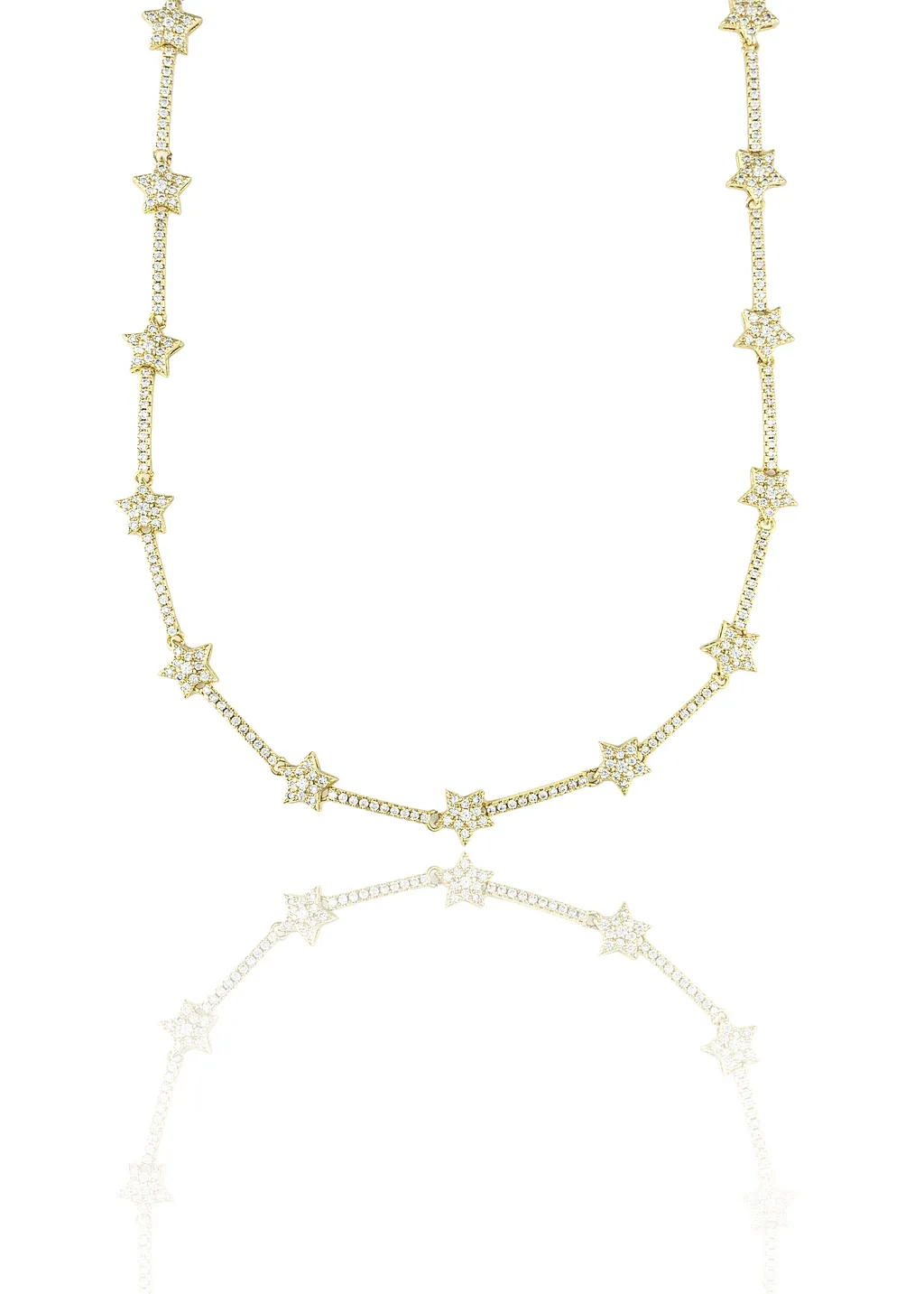 Star Necklace / Bracelet With CZ Cubic Zirconia Stones (G157)