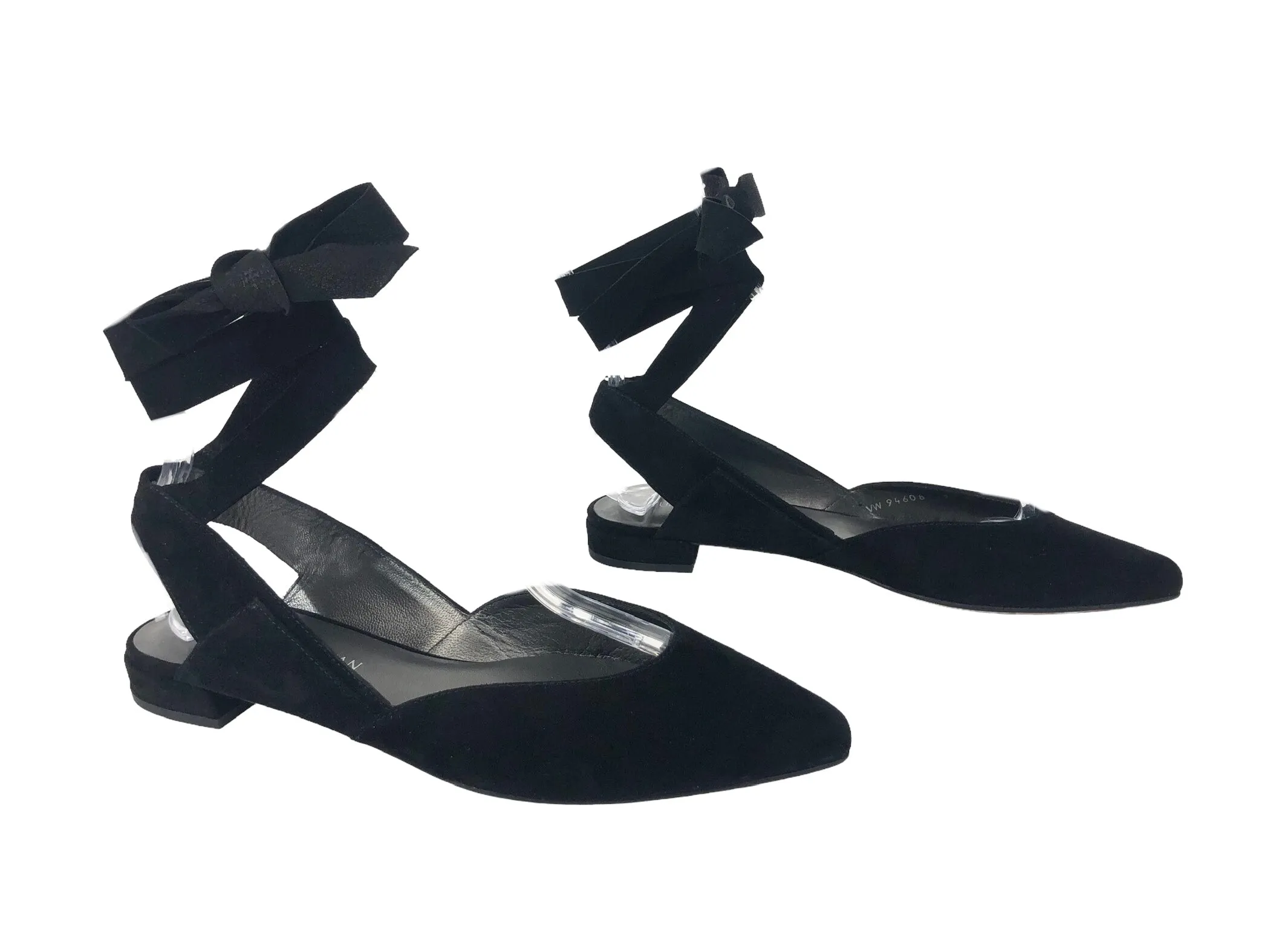 Supersonic Black Suede Flat Ankle Strap Flat Shoes | Size 9