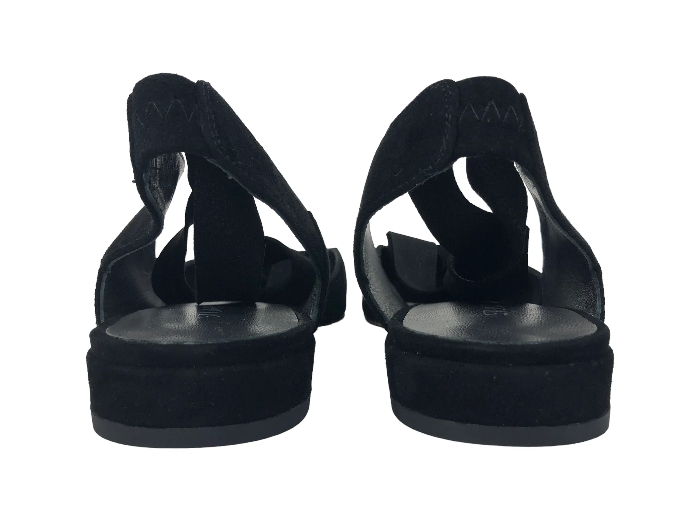 Supersonic Black Suede Flat Ankle Strap Flat Shoes | Size 9