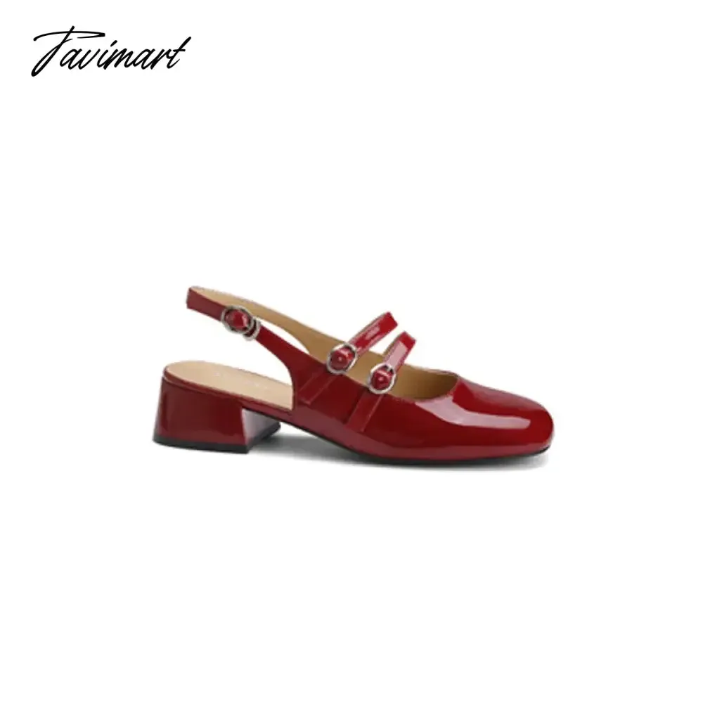 Tavimart Shoes Woman Low Slipper Rome Hoof Heels Rubber Slides Fabric Low Shoes Ladies' Slippers Slides Fabric Rome Rubber Hoof