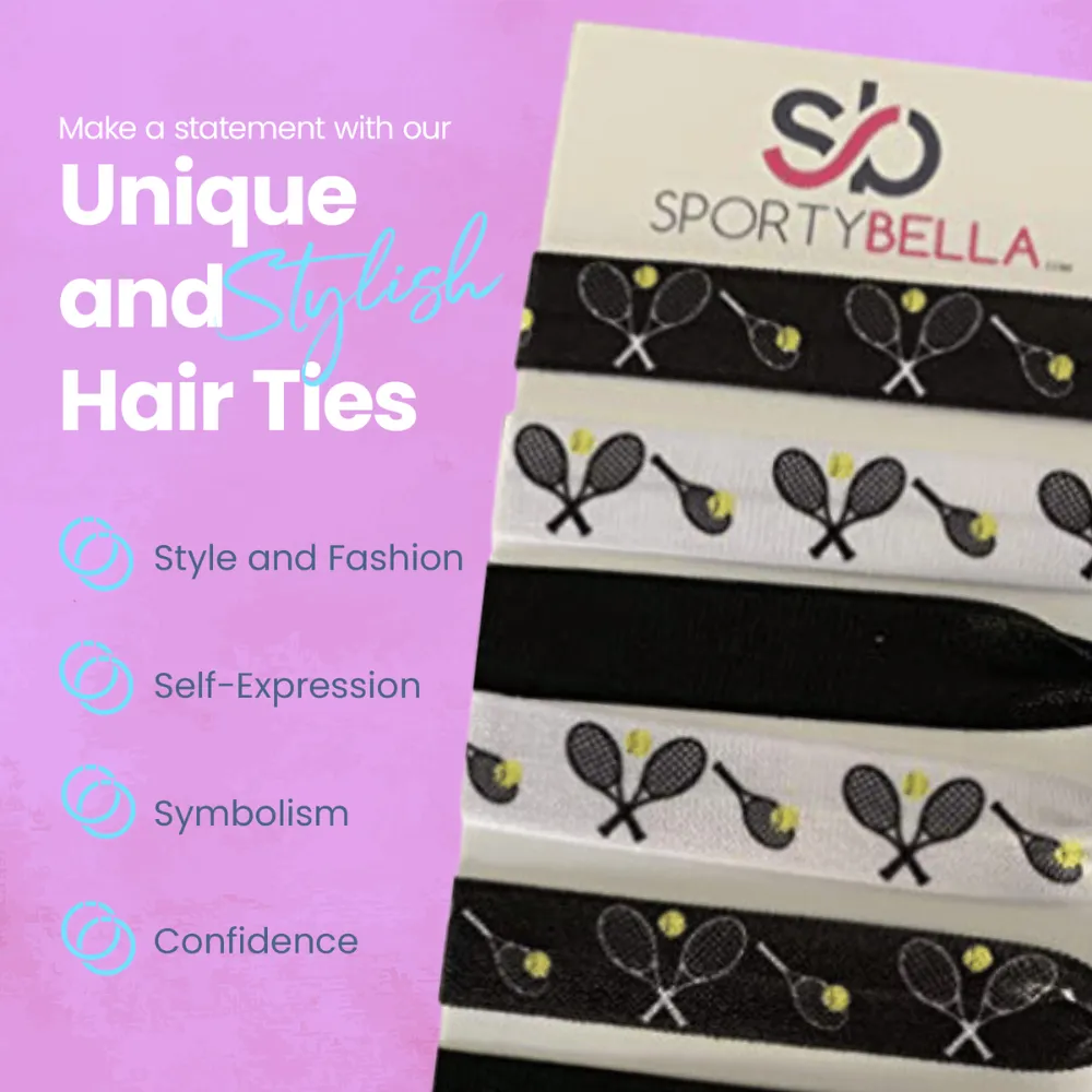 Tennis Hair Ties - Black & White