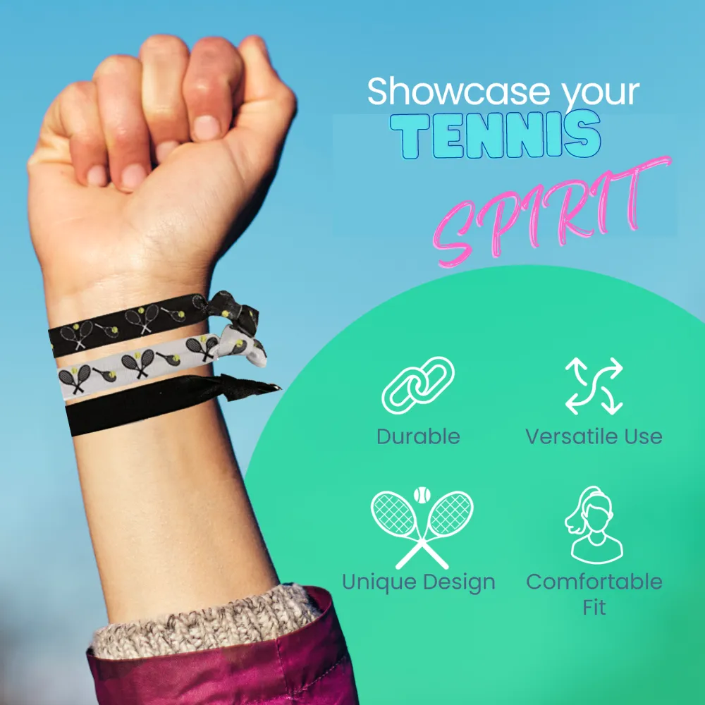 Tennis Hair Ties - Black & White