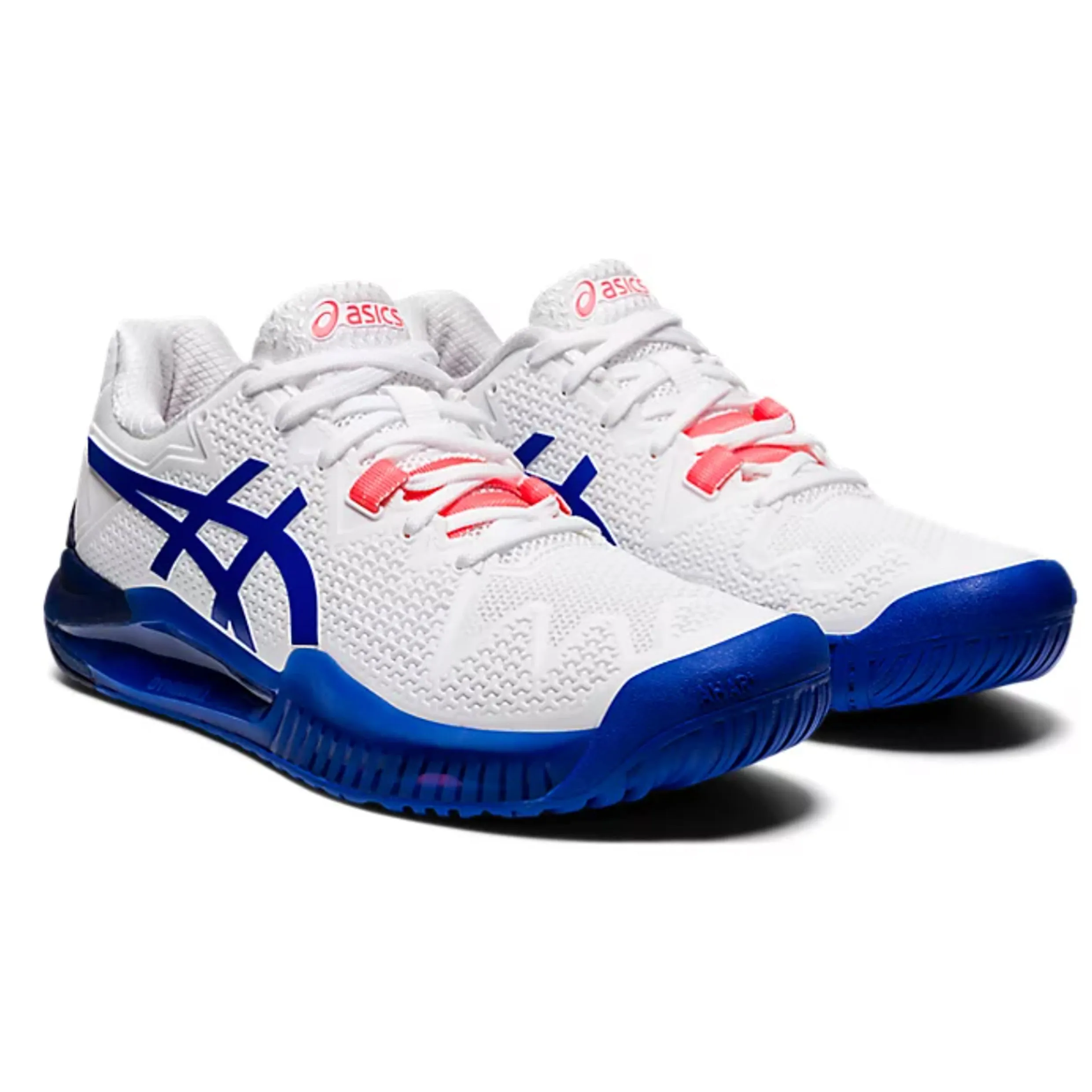 Tennis Shoe ASICS Resolution 8 WOMEN (Hardcourt)  White/Lapis Lazuli Blue