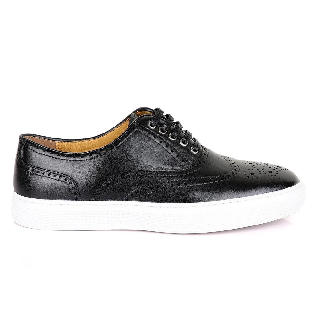 Terry Taylors Exotic Oxford Black Leather Sneaker Shoe