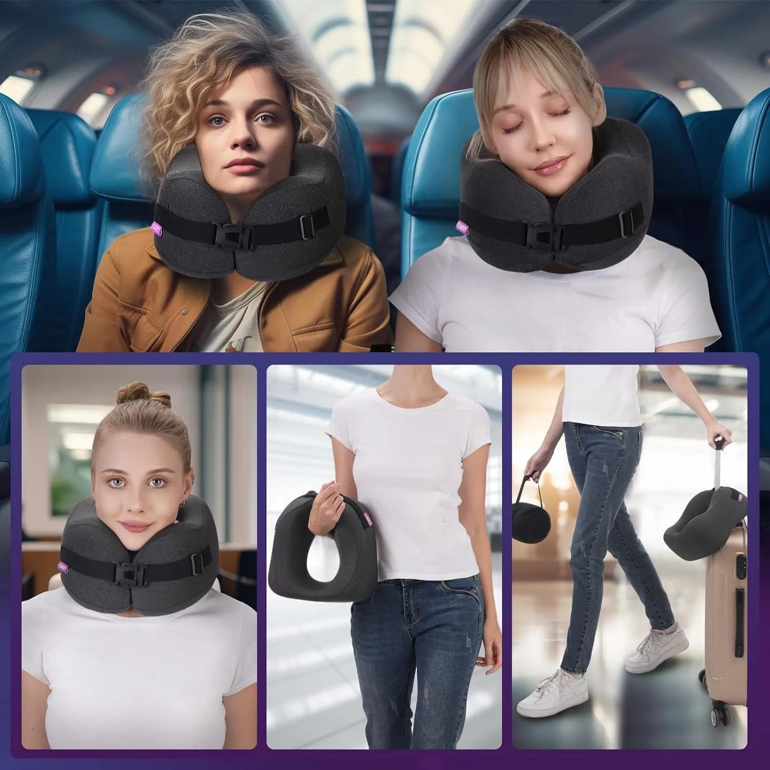 Travel Neck Pillow Compressed Memory Foam