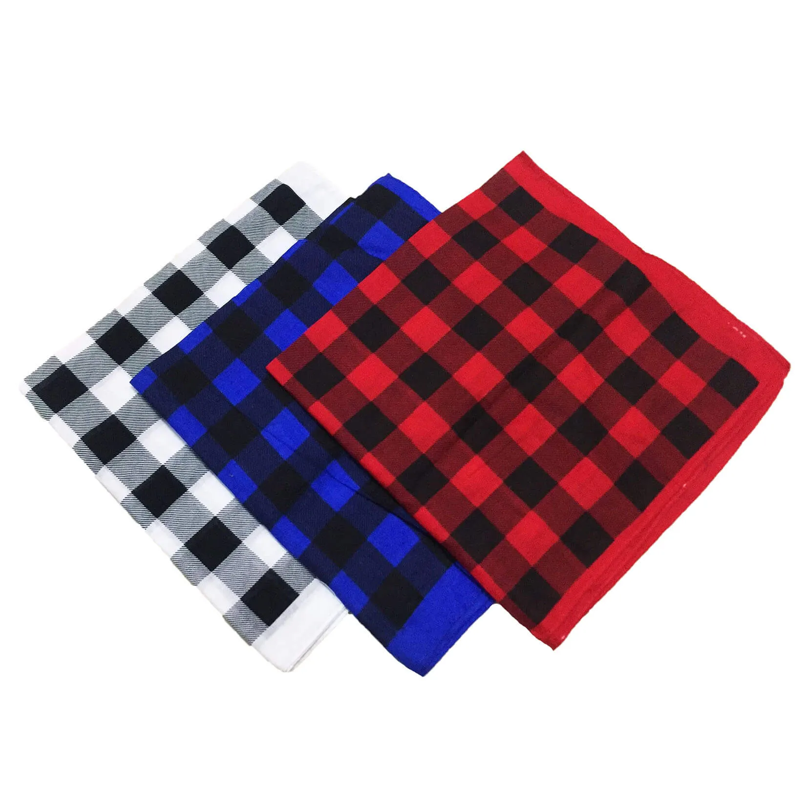 Unisex Bandanas Plaid Pet Scarves Checkered Kerchief Classic Triangle Dog Bibs Costume Decoration Accessories