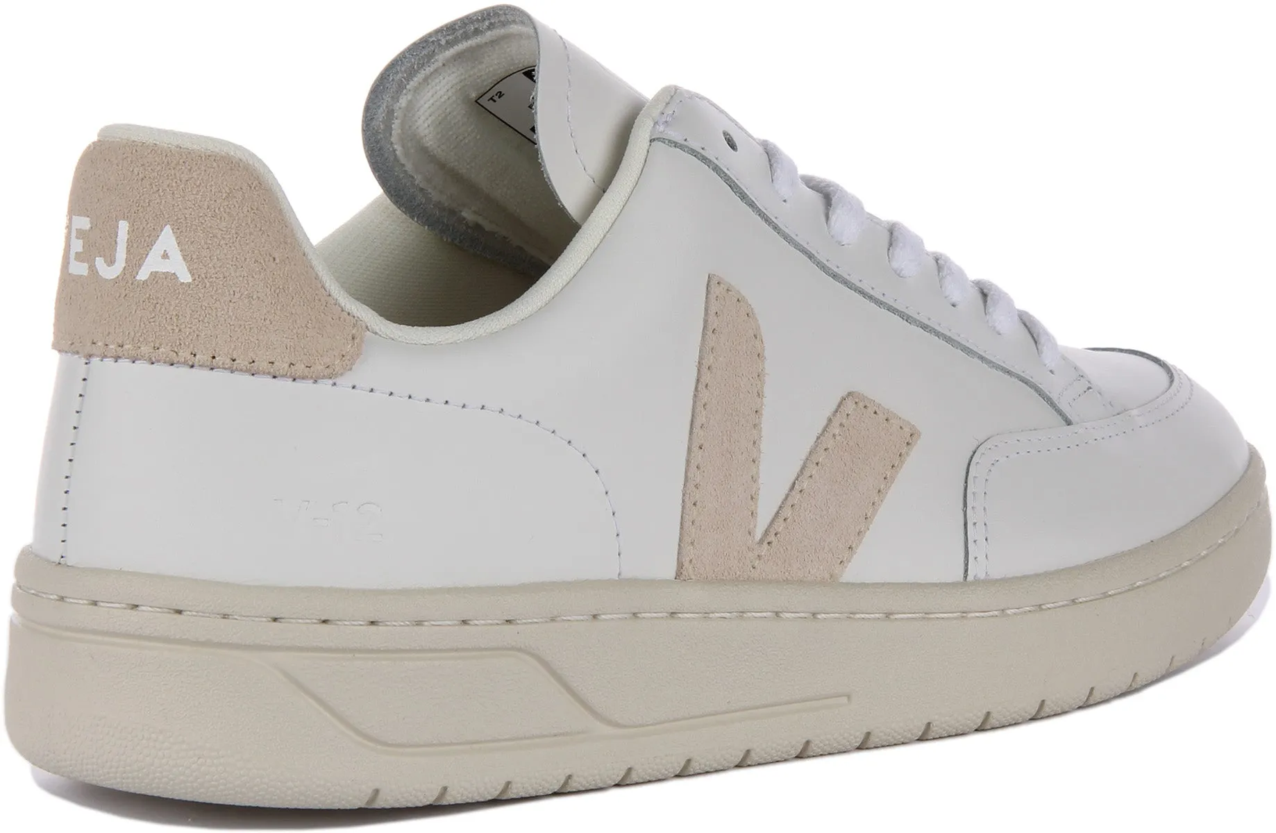 Veja V-12 Leather In White Beige For Men