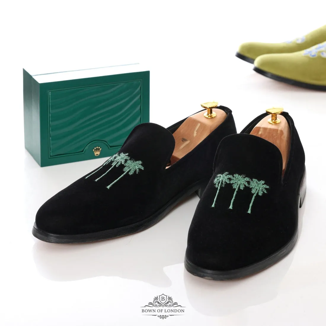 Velvet Loafer/Slipper Shoe Plain Black