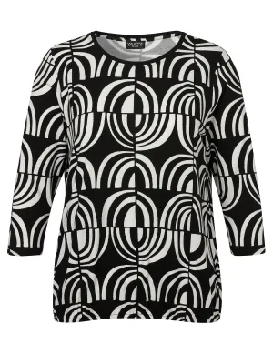 Via Appia Due Black And White Printed Top