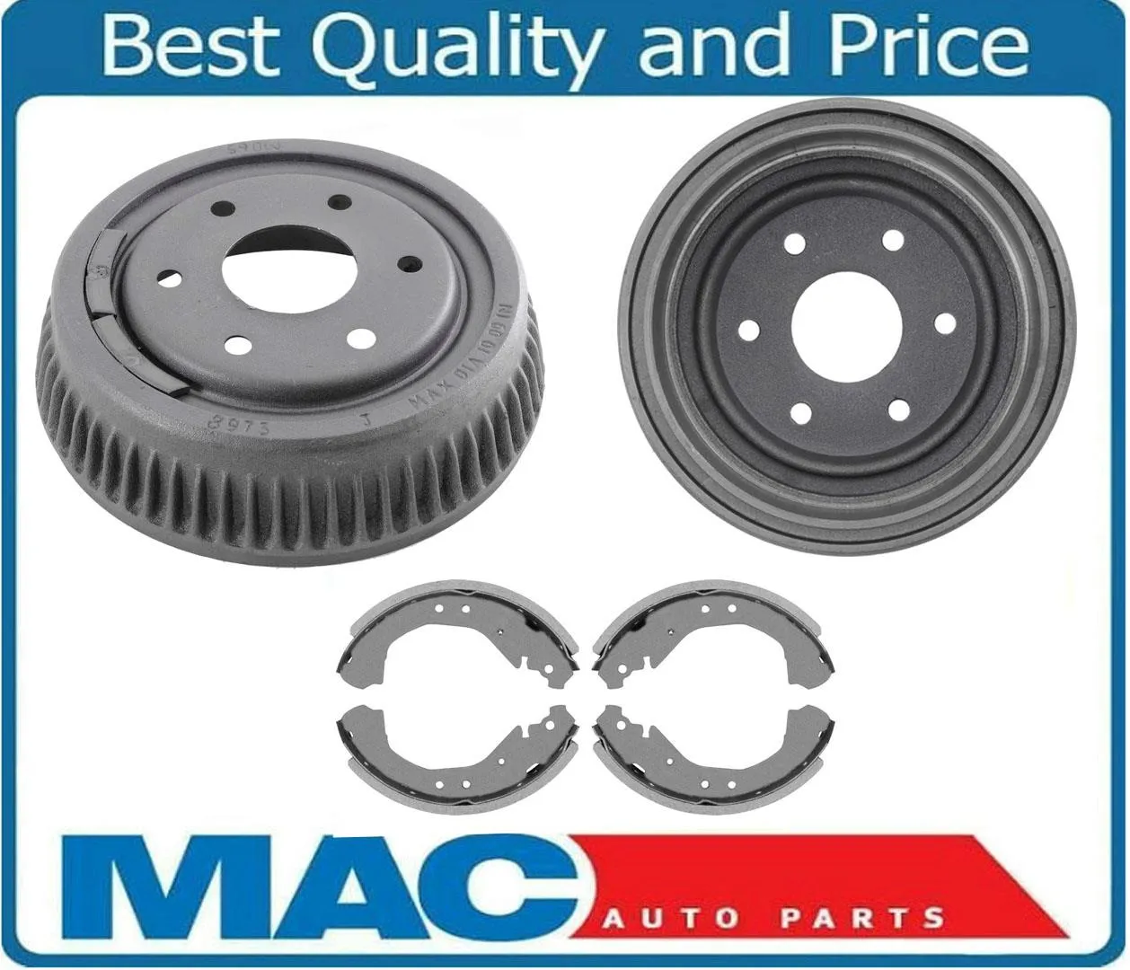 With 6 Lugs & 10 Inch Rear Brake Drums W/ Brake Shoes fits 95-00 Chevrolet Tahoe