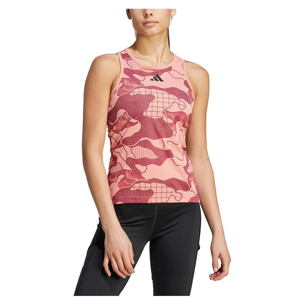 Women's Club Graphic Tennis Tank Wonder Clay and Legacy Red