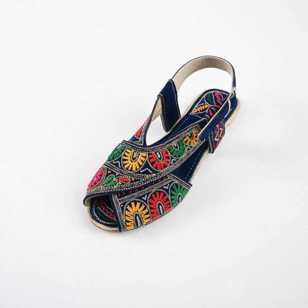 Women's Macin Embroidered Design Peshawri Chappal