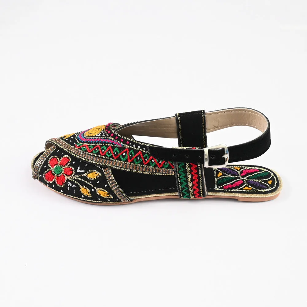 Women's Marbella Embroidered Design Peshawri Chappal