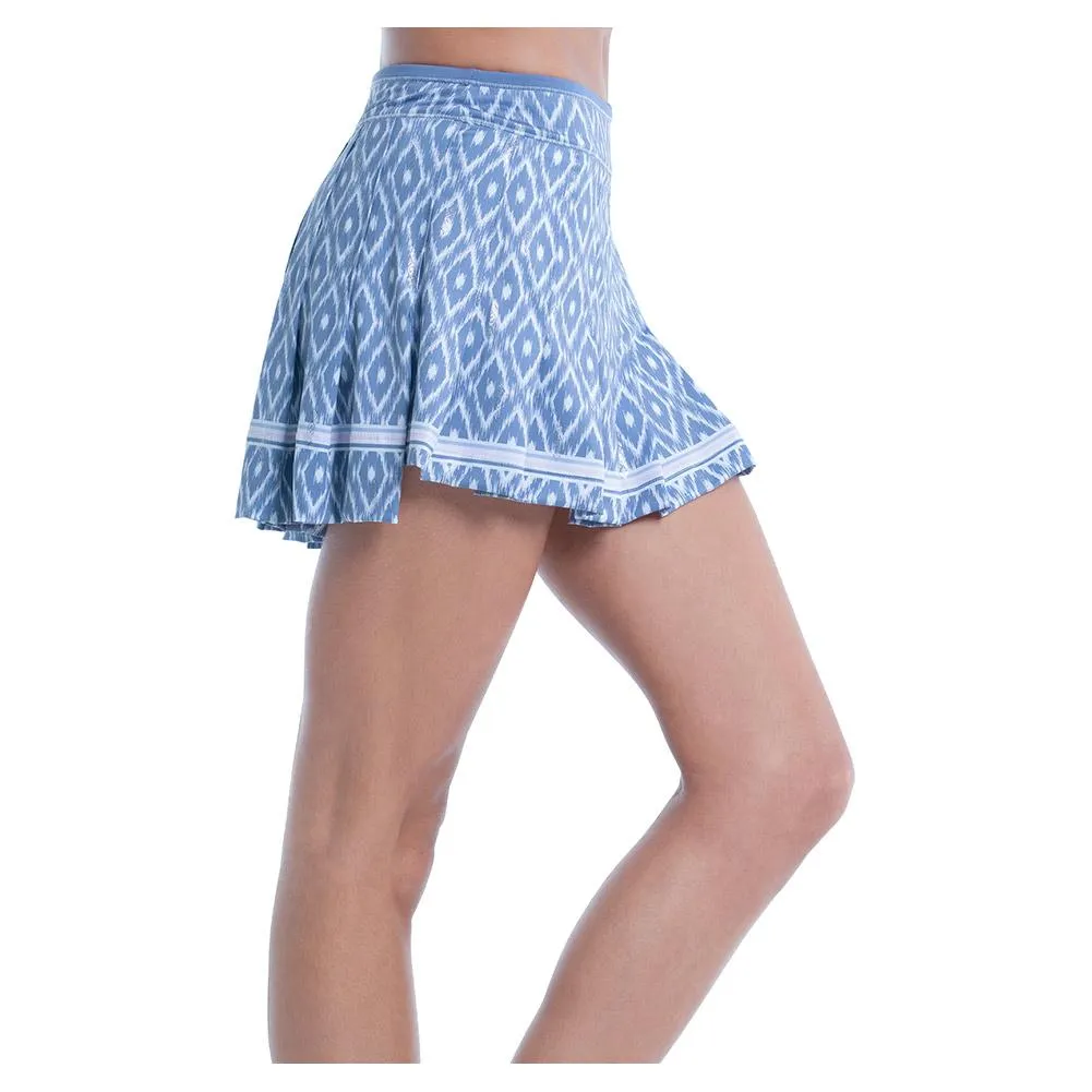 Women`s Metallic Ikat Pleated Tennis Skort Silver