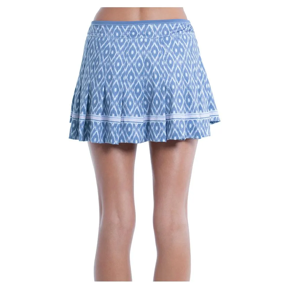 Women`s Metallic Ikat Pleated Tennis Skort Silver