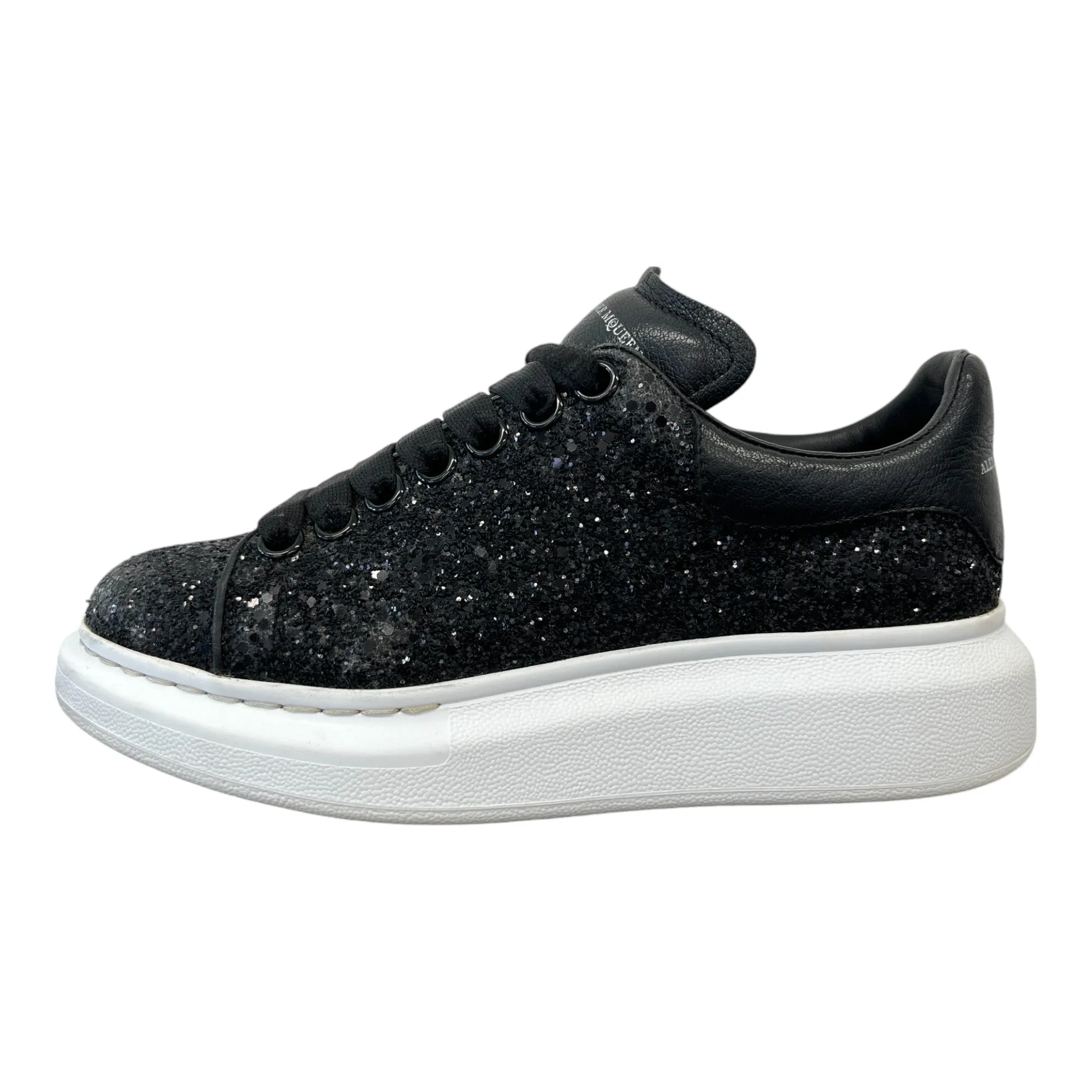 Women's Oversized Glitter Low Trainers Black Size EU 36.5 / UK 3.5