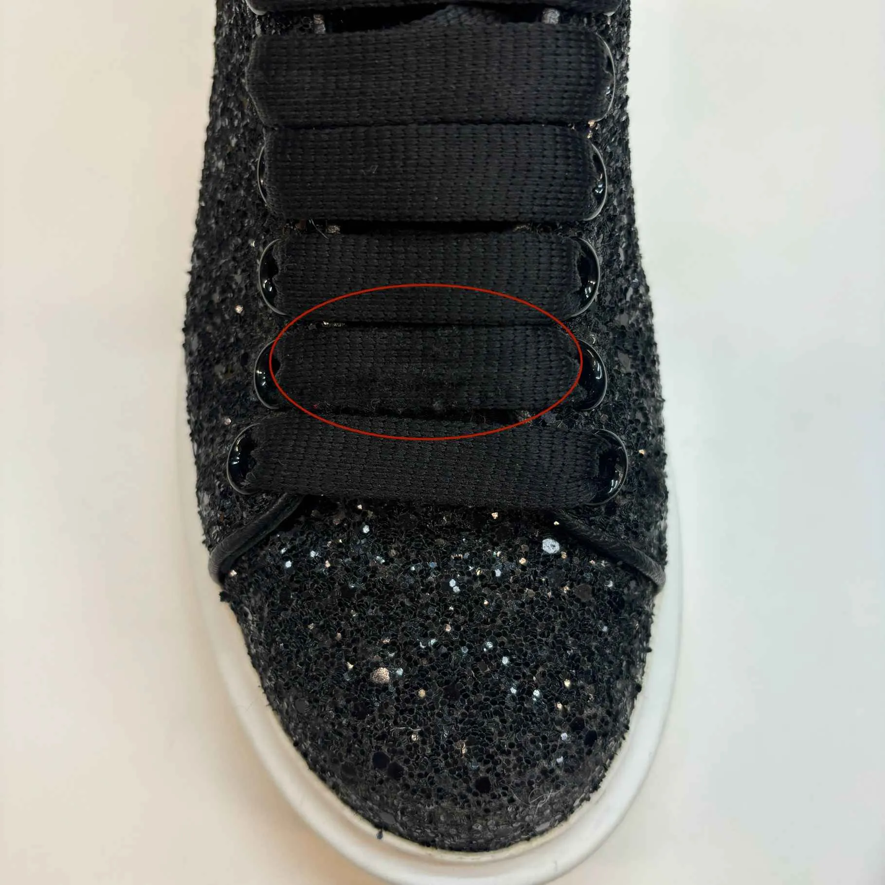 Women's Oversized Glitter Low Trainers Black Size EU 36.5 / UK 3.5