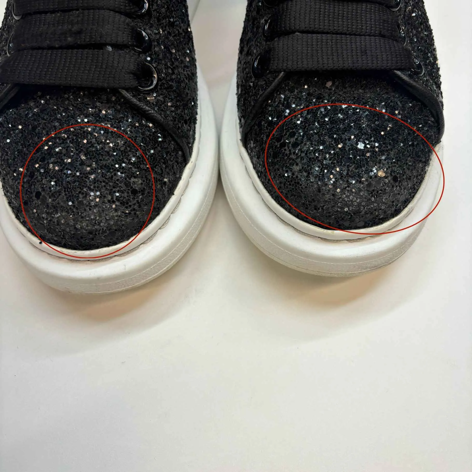 Women's Oversized Glitter Low Trainers Black Size EU 36.5 / UK 3.5