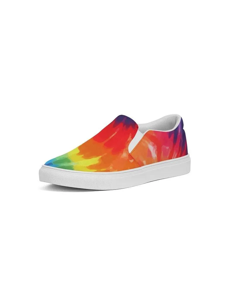 Womens Sneakers - Peace & Love Tie-dye Style Low Top Slip-on Canvas