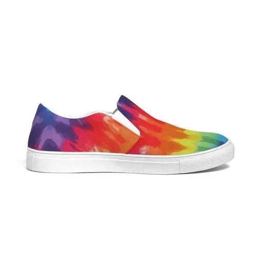 Womens Sneakers - Peace & Love Tie-dye Style Low Top Slip-on Canvas