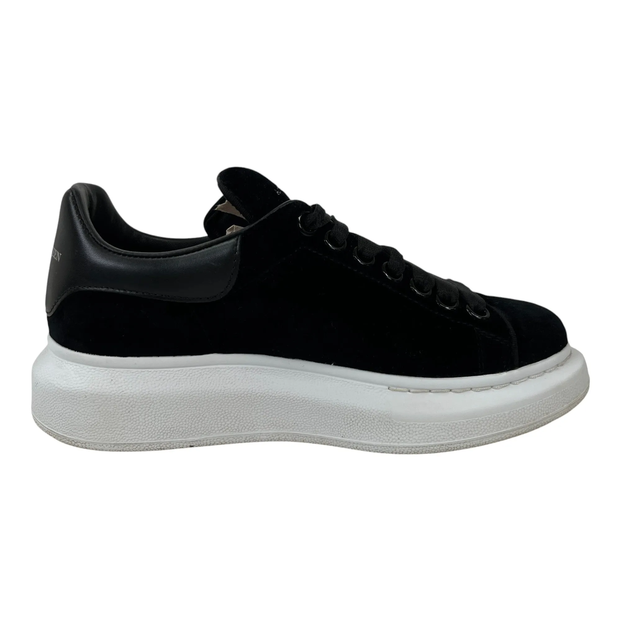 Women's Velvet Oversized Low Trainers Black Size EU 35 / UK 2