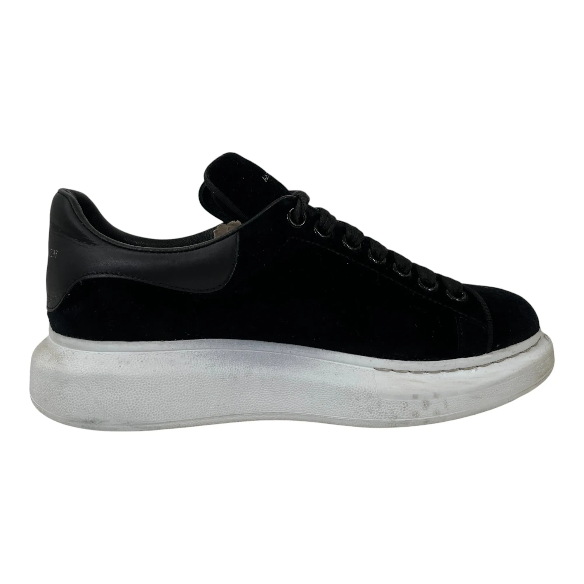 Women's Velvet Oversized Low Trainers Black Size EU 38.5 / UK 5.5