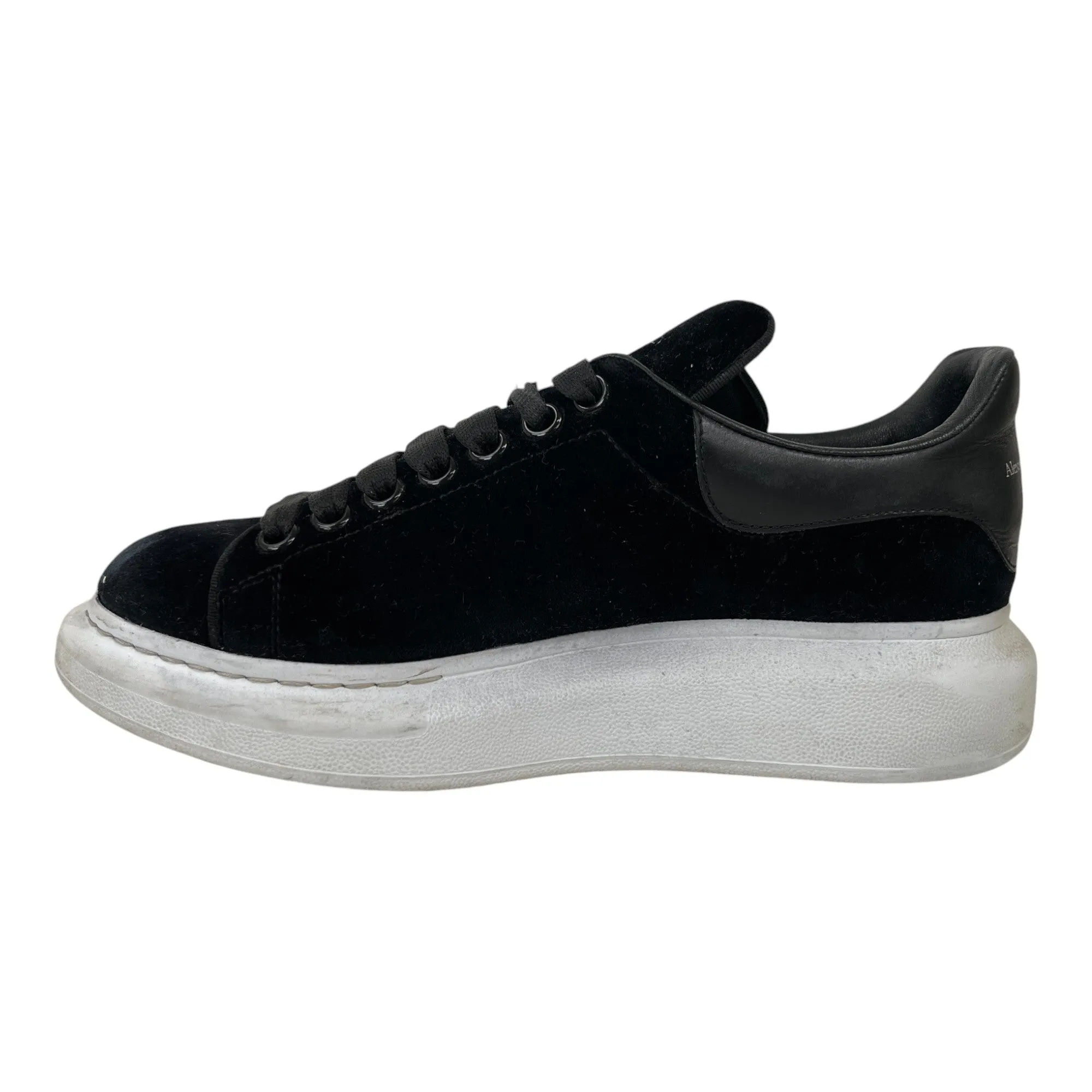 Women's Velvet Oversized Low Trainers Black Size EU 38.5 / UK 5.5