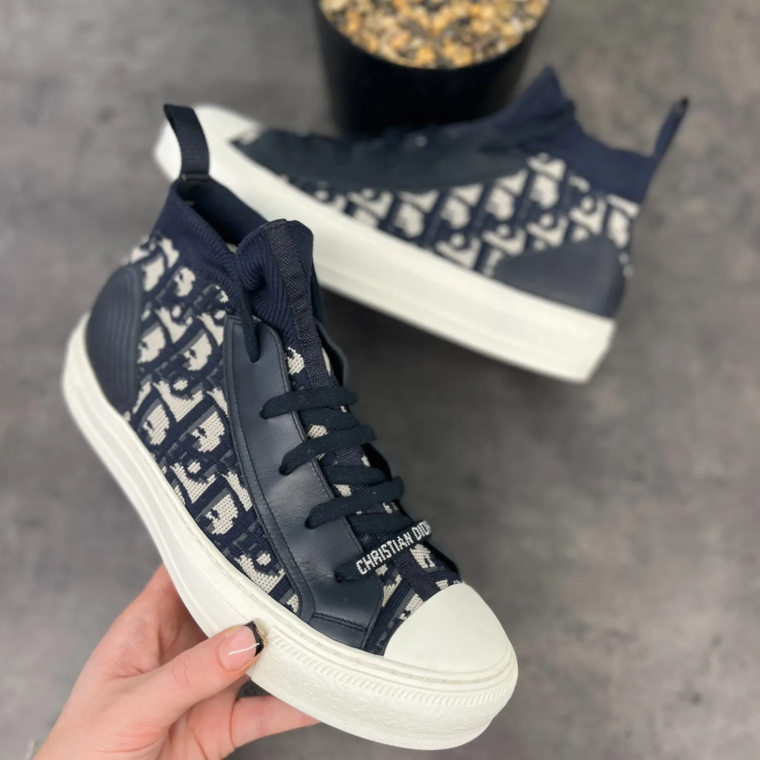 Women's Walk 'N' Dior High Trainers Navy Size EU 37.5 / UK 4.5