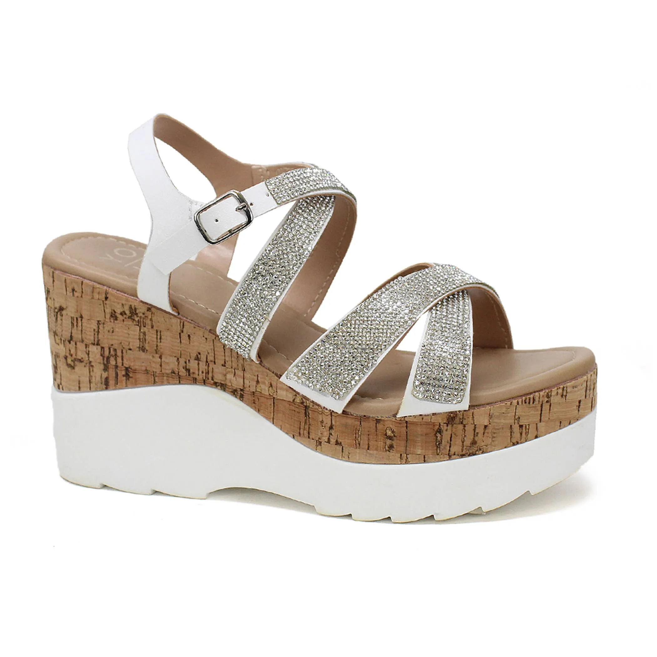 Yoki JACKIE-26 Women's Wedge Cork Platform Sandals