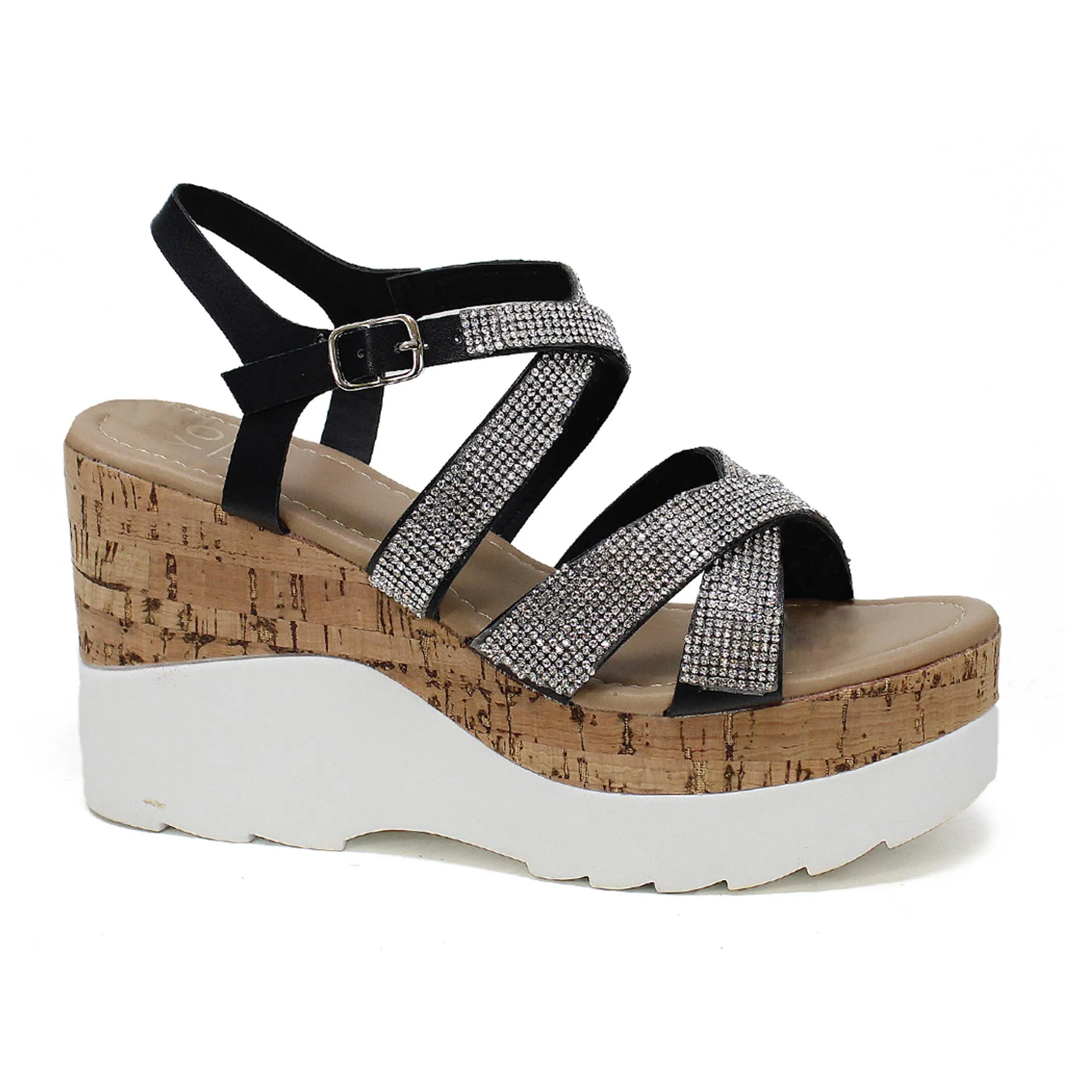 Yoki JACKIE-26 Women's Wedge Cork Platform Sandals